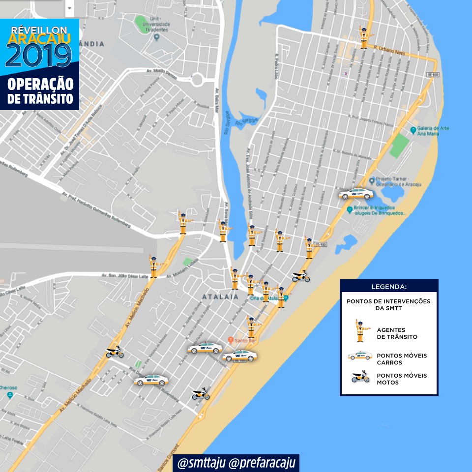 Confira o esquema de trânsito montado pela SMTT para o Réveillon 2019 - SMTT Aracaju